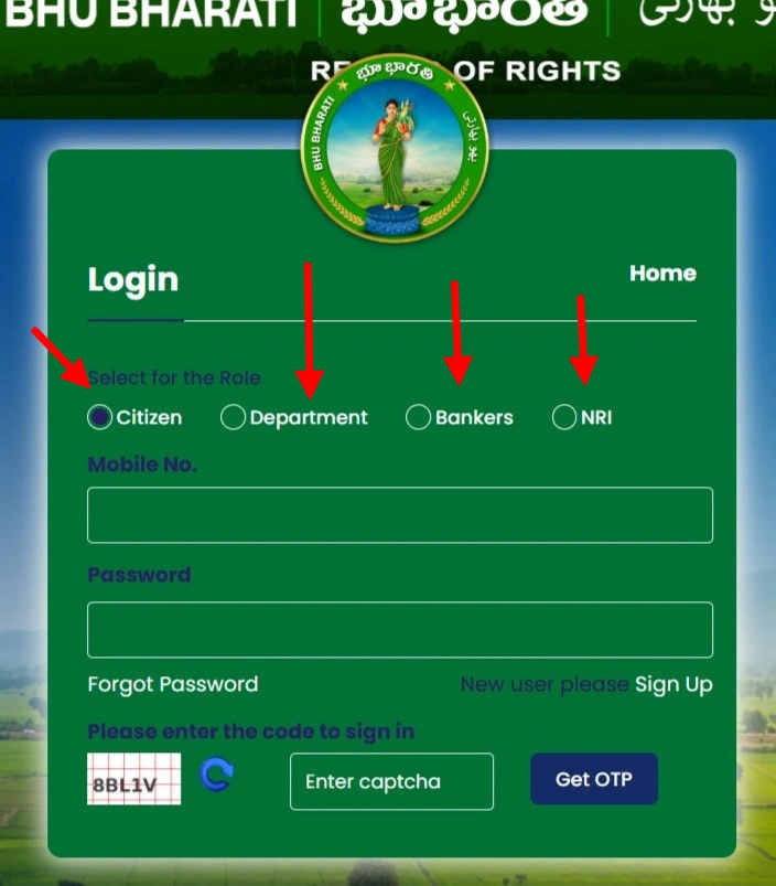 Select Your User Role